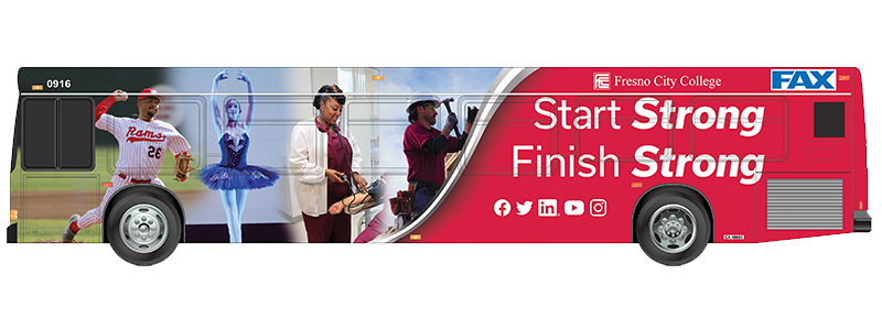 FAX bus with a mock up wrap