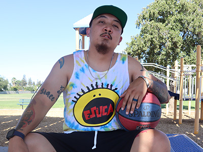 Model Wearing Esucall That Tee