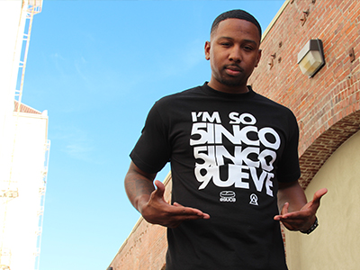 Model Wearing 5inco 5inco 9ueve Tee