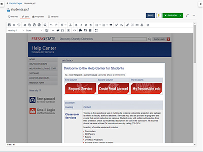 Screenshot of what you see is what you get editor